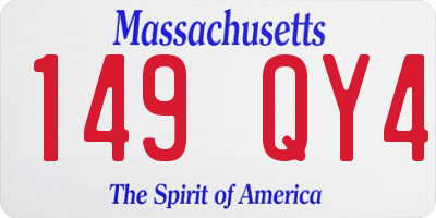 MA license plate 149QY4