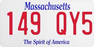 MA license plate 149QY5