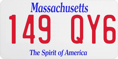 MA license plate 149QY6