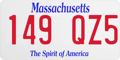 MA license plate 149QZ5
