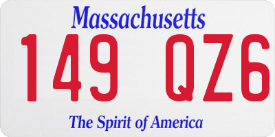 MA license plate 149QZ6