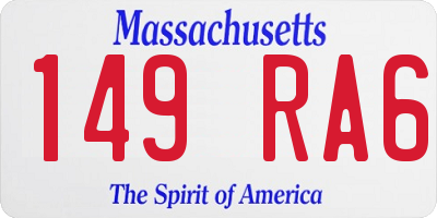MA license plate 149RA6