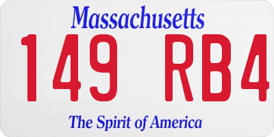 MA license plate 149RB4