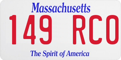 MA license plate 149RC0