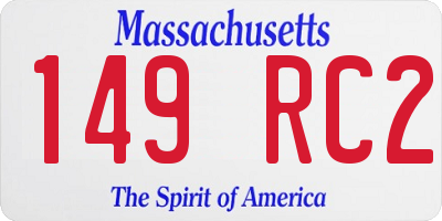 MA license plate 149RC2