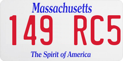 MA license plate 149RC5