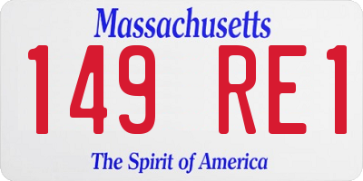 MA license plate 149RE1