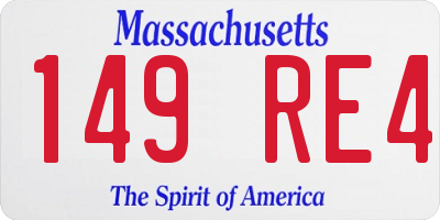 MA license plate 149RE4