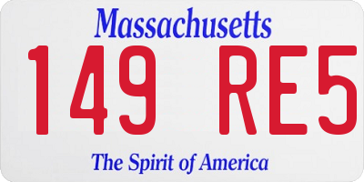 MA license plate 149RE5