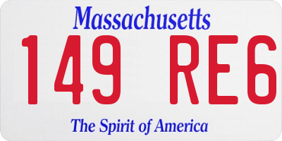MA license plate 149RE6