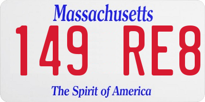 MA license plate 149RE8