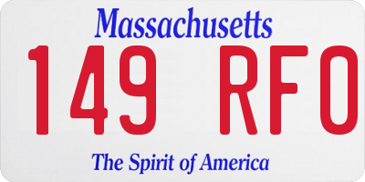 MA license plate 149RF0