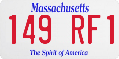 MA license plate 149RF1