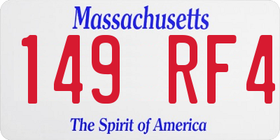 MA license plate 149RF4