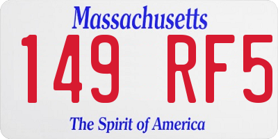 MA license plate 149RF5