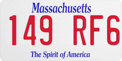 MA license plate 149RF6