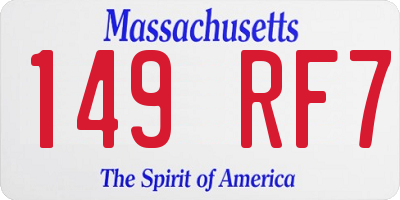 MA license plate 149RF7