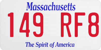 MA license plate 149RF8