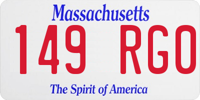 MA license plate 149RG0