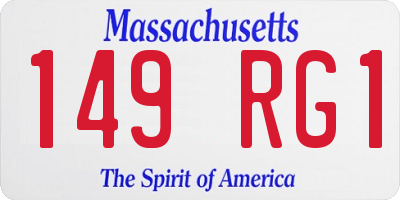MA license plate 149RG1