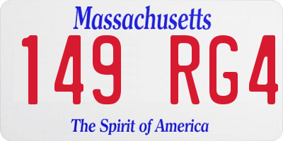MA license plate 149RG4