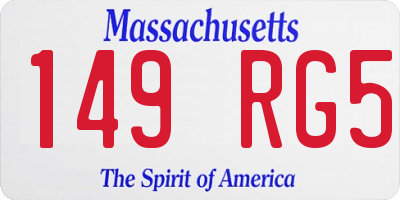 MA license plate 149RG5