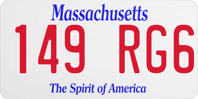 MA license plate 149RG6