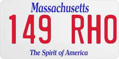 MA license plate 149RH0