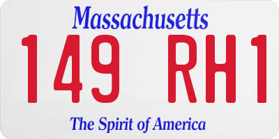 MA license plate 149RH1
