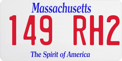MA license plate 149RH2