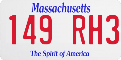 MA license plate 149RH3