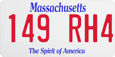 MA license plate 149RH4