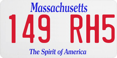 MA license plate 149RH5