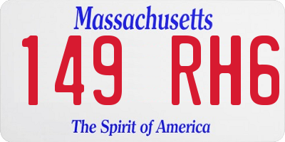 MA license plate 149RH6