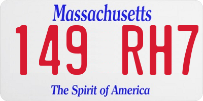 MA license plate 149RH7