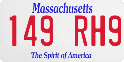 MA license plate 149RH9