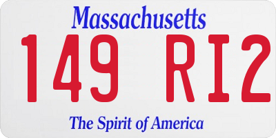 MA license plate 149RI2