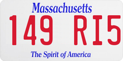 MA license plate 149RI5