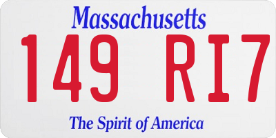 MA license plate 149RI7