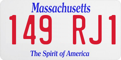 MA license plate 149RJ1