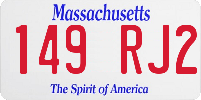 MA license plate 149RJ2