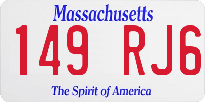 MA license plate 149RJ6