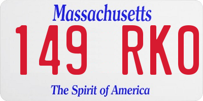 MA license plate 149RK0