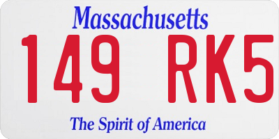 MA license plate 149RK5
