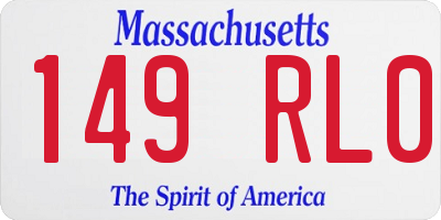 MA license plate 149RL0