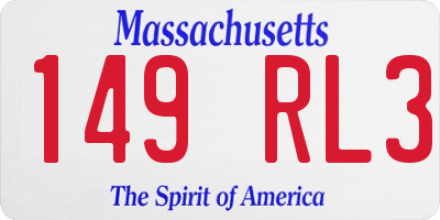 MA license plate 149RL3