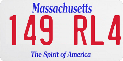 MA license plate 149RL4
