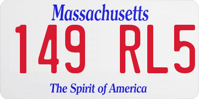 MA license plate 149RL5