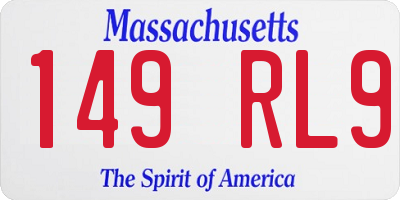 MA license plate 149RL9
