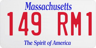 MA license plate 149RM1